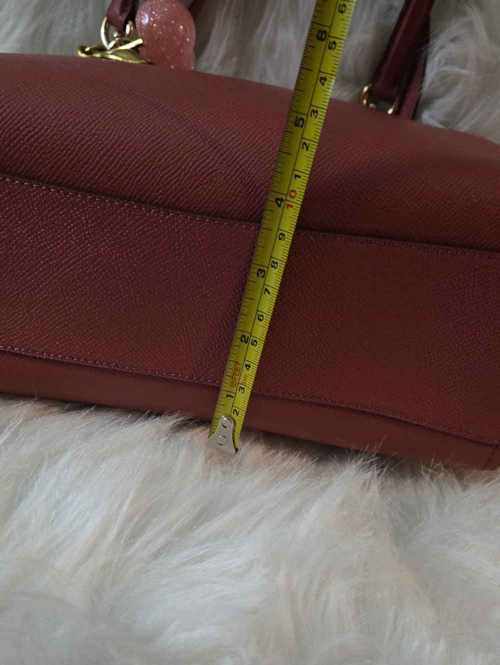 Coach Pink Leather Satchel with Cherry Charm - Picture 10 of 12